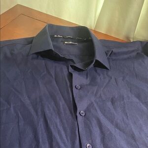 Ben Sherman Navy Blue Button-Up Dress Shirt